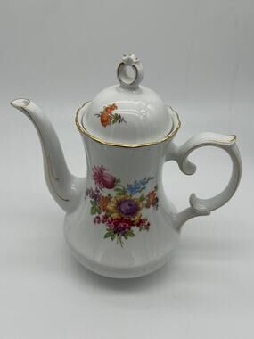 Vintage House of Goebel Bavaria W. Germany Floral Coffee Tea Pot with Lid